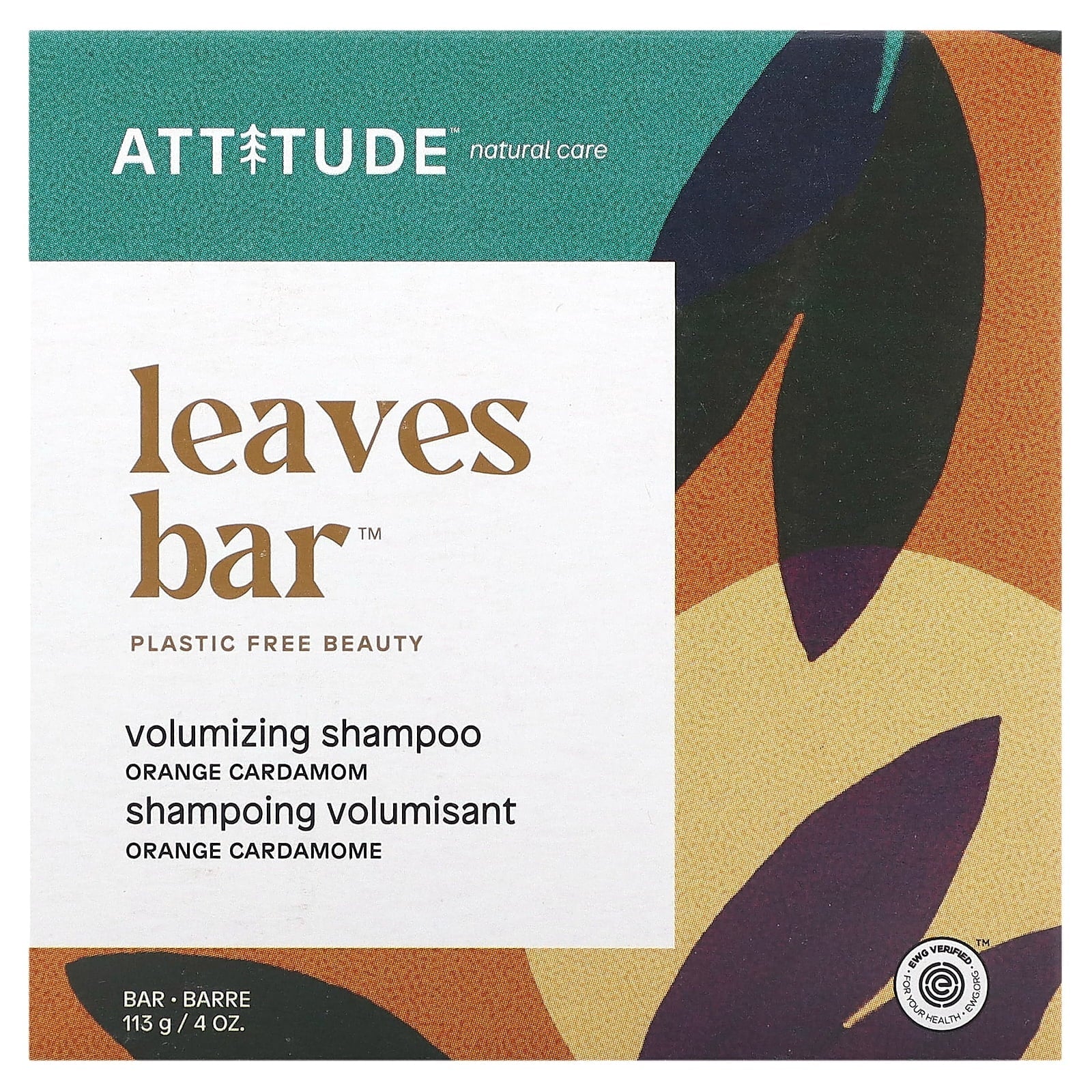 Attitude Leaves Volume Shampoo Orange Cardamom 113 g Bottle