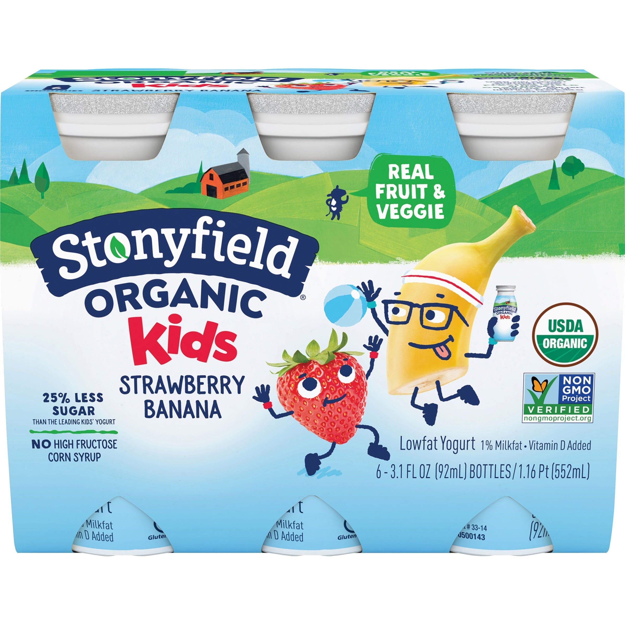 Stonyfield® Organic Kids Strawberry Banana Lowfat Yogurt Pouch Smoothies