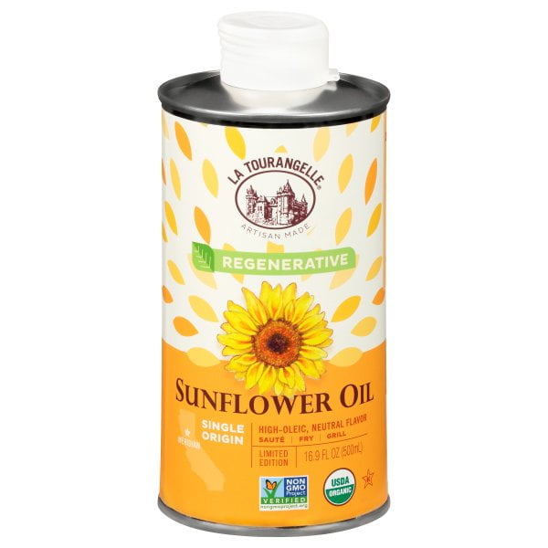 La Tourangelle Sunflower Oil Organic Regenerative 16.9 Fl Oz Can
