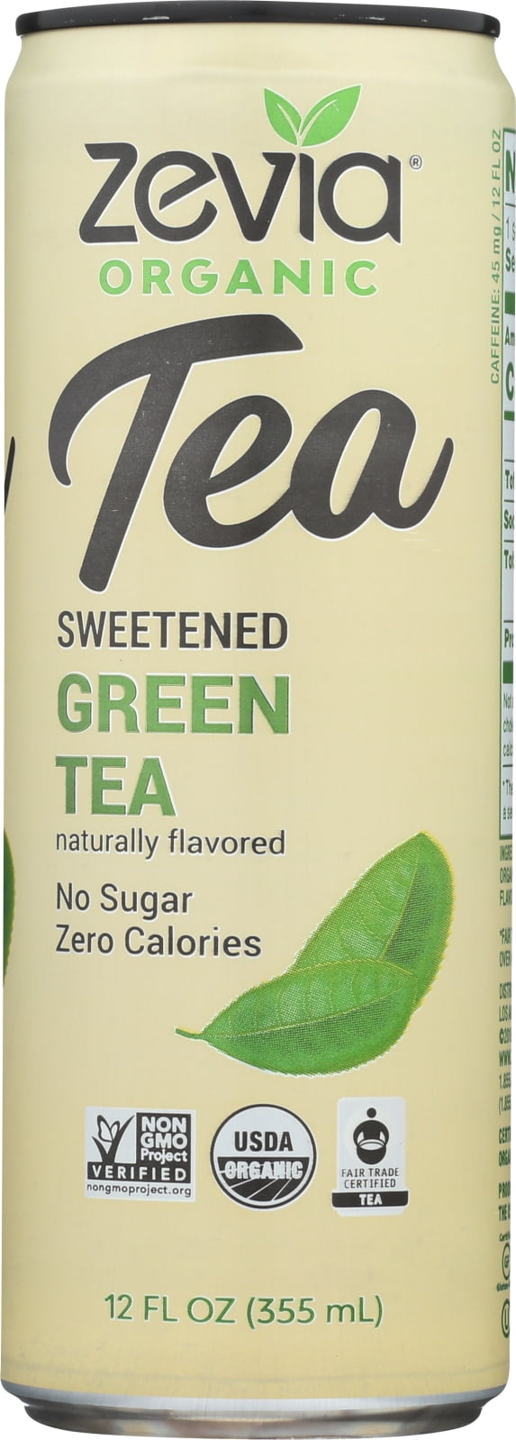 Zevia Sweetened Green Tea 12 Fl Oz Can