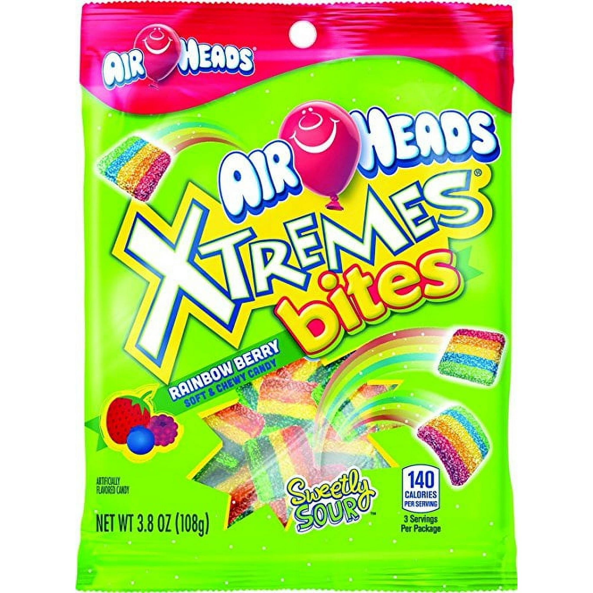 Air Heads Xtremes Candy Rainbow Berry Bites 3.8 Oz Bag