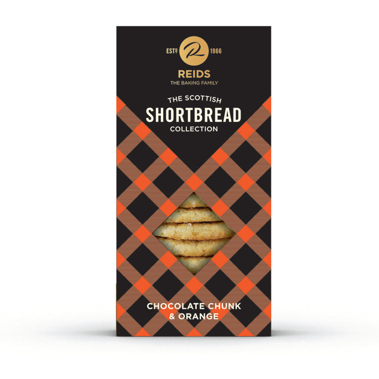Wholesale Reids of Caithness Shortbread Carton, Chocolate Chunk w/ Orange 5.29oz (150g)- Bulk
