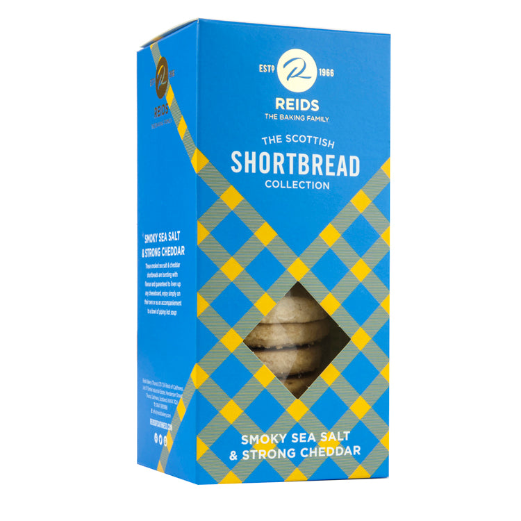 Wholesale Reids of Caithness Shortbread Carton, Smoky Sea Salt & Strong Cheddar 5.29oz (150g)- Bulk