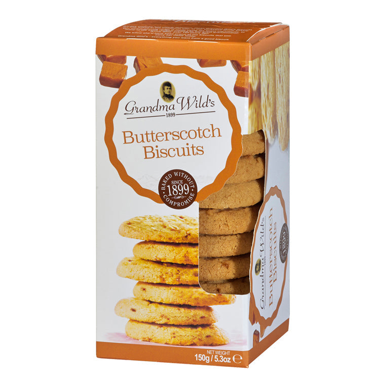 Wholesale Grandma Wild's Biscuit Carton, Butterscotch 5.29oz (150g)- Bulk