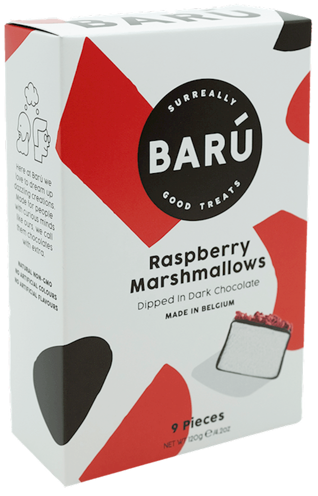 Wholesale Baru 9 Pc. Indiv. Wrapped Dark Choc. Marshmallows With Red Berries 4.23 Oz.- Bulk