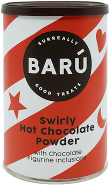 Wholesale Baru Swirly Chocolate Powder and Chocolate Figurines Canister 8.8 OZ- Bulk