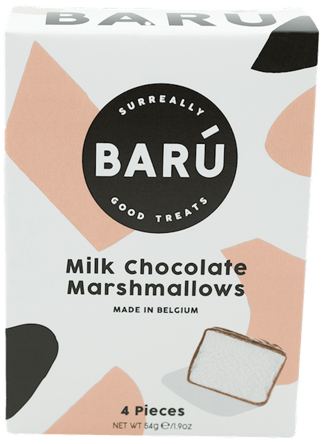 Wholesale Baru 4 Pc. Indiv. Wrapped Marshmallows In Milk Chocolate 1.9 Oz.-12 Ct Case Bulk