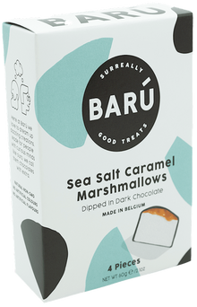 Wholesale Baru 4 Pc. Individually Wrapped Marshmallows In Dark Choc. W Sea Salt & Caramel In Box 2.14 Oz.- Bulk