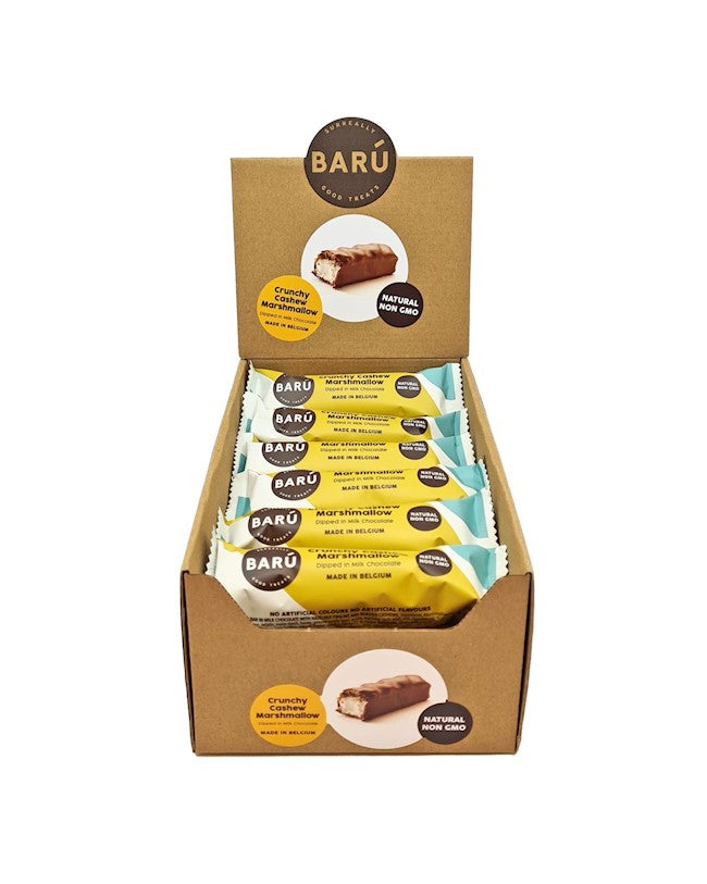 Wholesale Baru Milk Chocolate Marshmallow bar with Crunchy Cashew Crispy (flowpacked) 1.06 OZ- Bulk