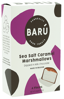 Wholesale Baru 4-piece, Individually Wrapped Marshmallows in Milk Chocolate with Sea Salt Caramel 2.14 OZ- Bulk