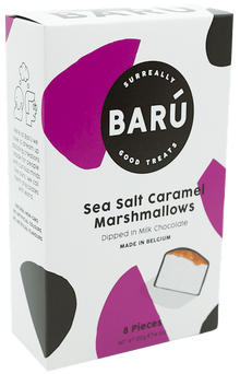 Wholesale Baru 8-piece Individually wrapped Marshmallows in Milk Chocolate with Sea Salt and Caramel in box 4.23 OZ- Bulk