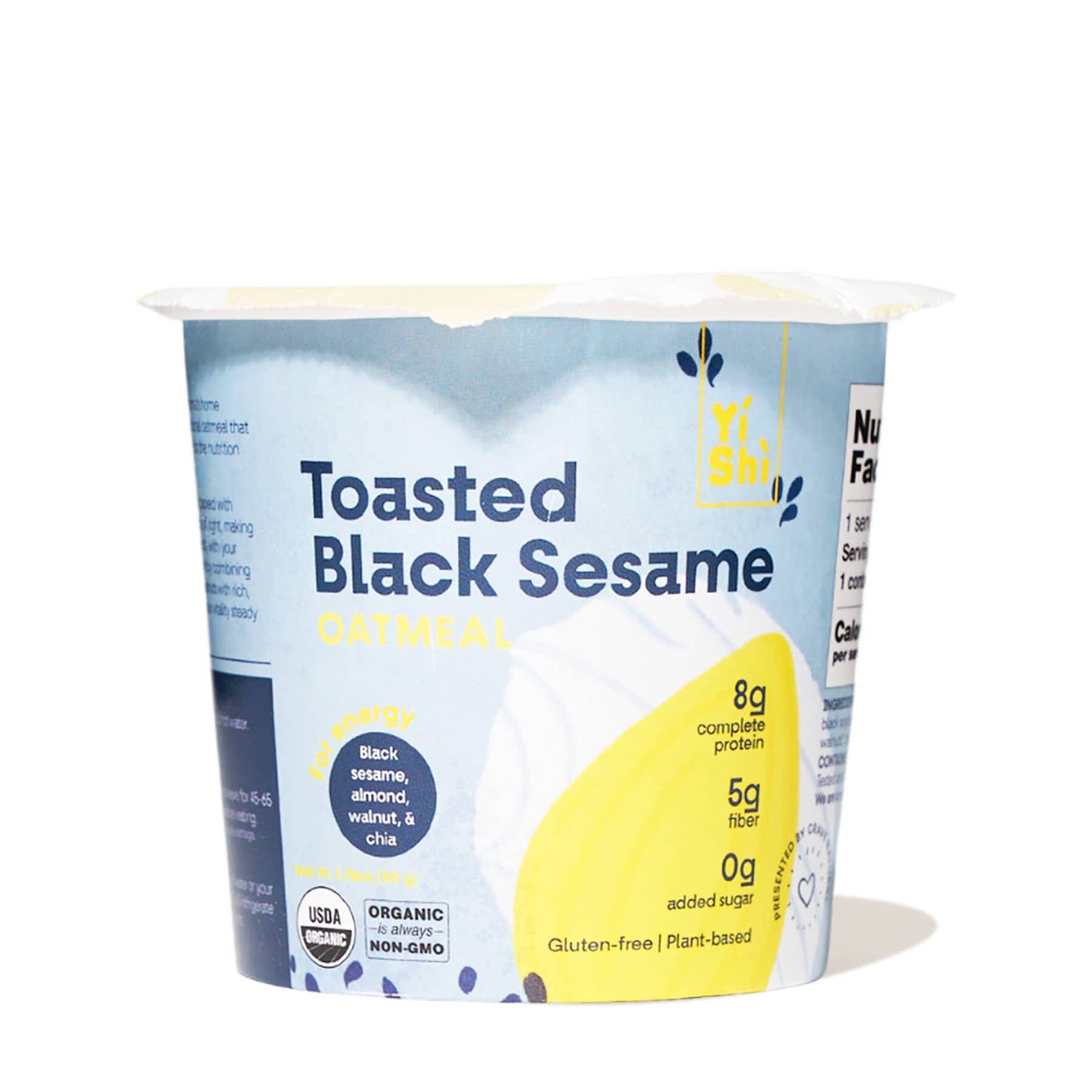 Yishi Oatmeal Cup: Toasted Black Sesame 1.8 Oz