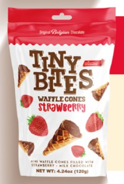 Wholesale BeeMax Tiny Bites Milk Chocolate Waffle Cones with Strawberry – 4.24 oz- Bulk