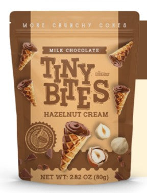 Wholesale BeeMax Tiny Bites Milk Chocolate Waffle Cones with Hazelnut Cream – 2.82 oz- Bulk