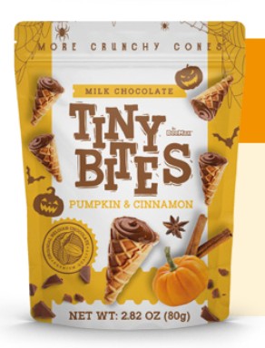 Wholesale BeeMax Tiny Bites Milk Chocolate Waffle Cones with Pumpkin & Cinnamon Cream – 2.82 oz- Bulk