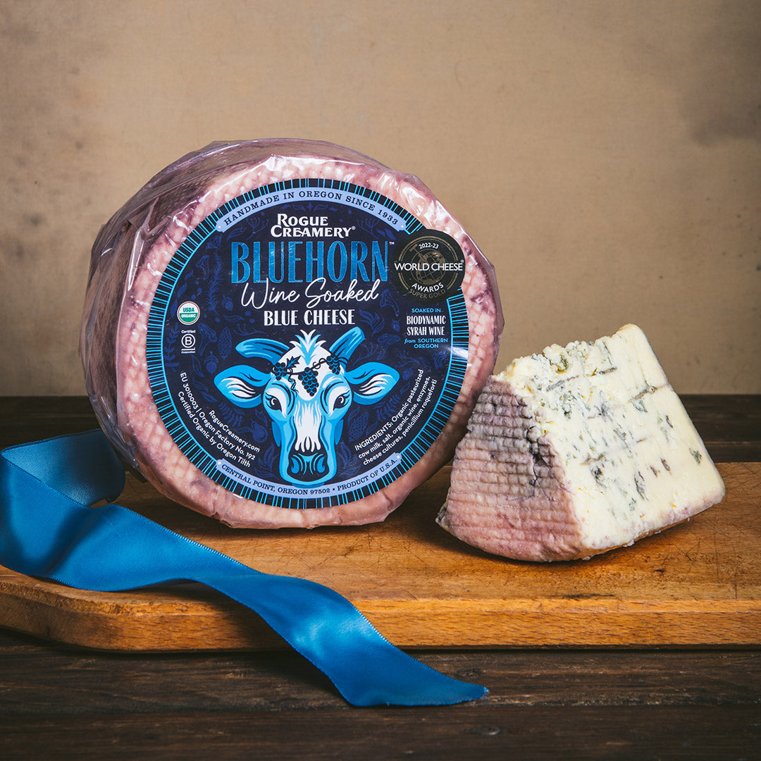 Wholesale Rogue Creamery Bluehorn Wine Soaked Blue Cheese- Bulk