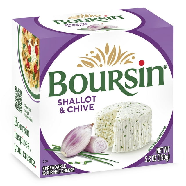 Boursin Shallot & Chive Spreadable Gournay Cheese 5.2oz 6ct