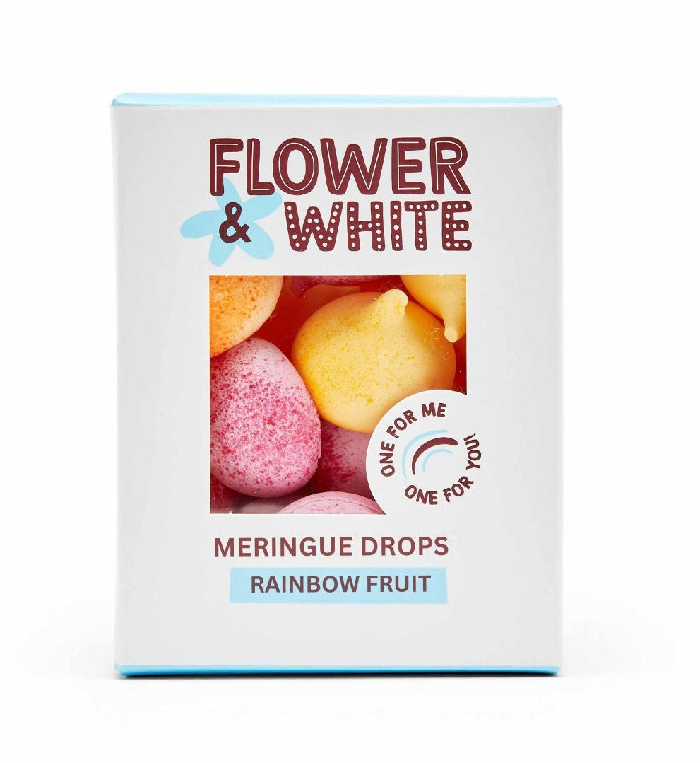 Wholesale Flower & White Rainbow Fruit Meringue Drops 3.53oz (100g)- Bulk