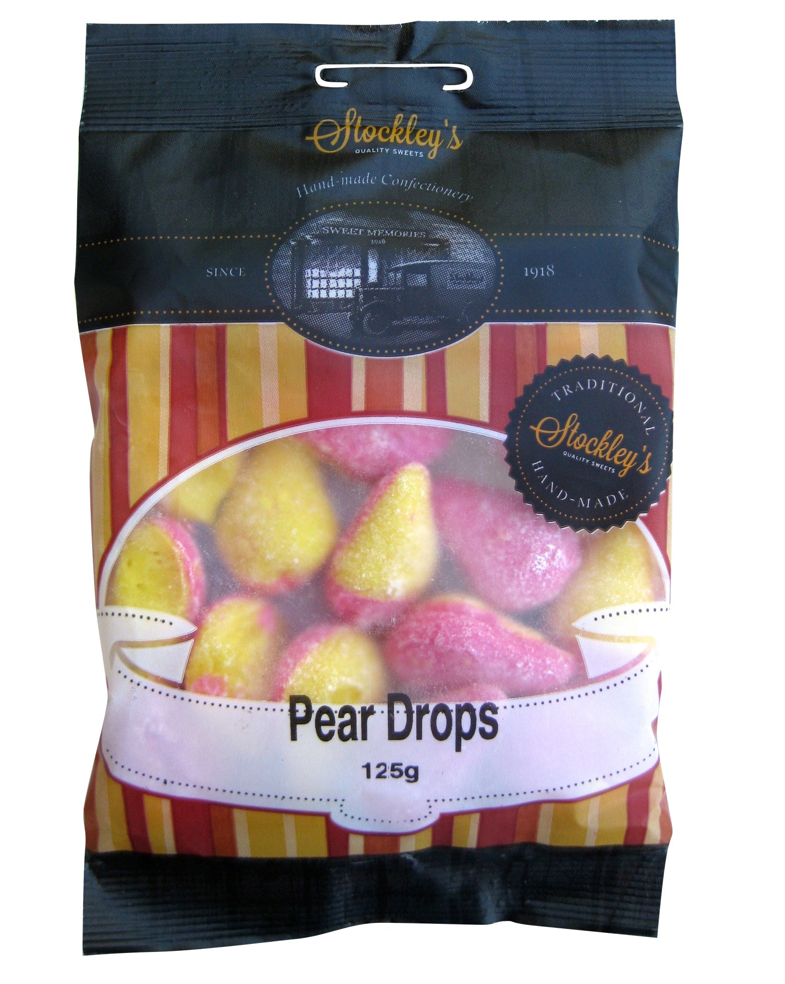 Wholesale Stockley's Pear Drops, Bag 4.4oz (125g)- Bulk