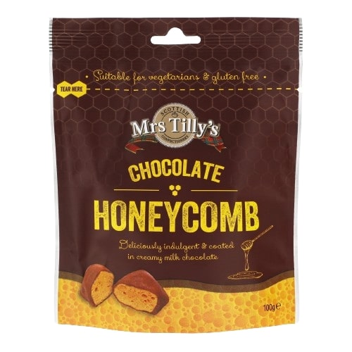 Wholesale Mrs. Tilly's Chocolate Honeycomb Bites 3.5oz (100g)- Bulk
