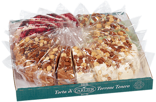 Carlier Nougat Cake Individually Wrapped Assorted Nougat Slices 6.35 Oz Bars