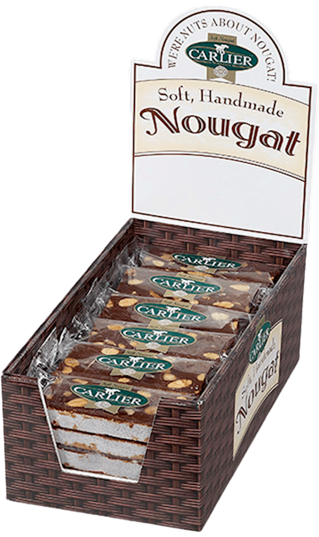 Carlier Chocolate Nougat Bars With Almonds And Fleur De Sel (Sea Salt) 1.76 Oz / 50G Each Bar