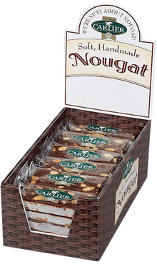 Carlier 30 Individually Wrapped Chocolate Nougat Bars with Almonds and Fleur de Sel Sea Salt 1.76 OZ
