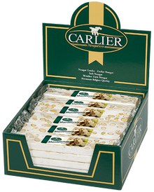 Wholesale Carlier Display with 24 pure Nougat de Montélimar with Almond Bars 5.29 OZ- Bulk