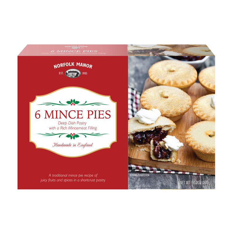 Wholesale Norfolk Manor Mince Pies, 6pk 9.52oz (270g)- Bulk