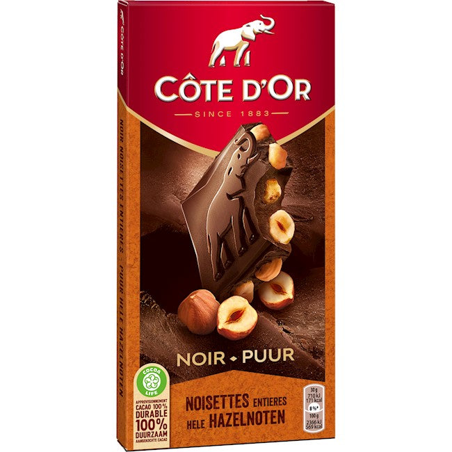 Cote D'or Dark Chocolate With Whole Hazelnuts 6.3 Oz