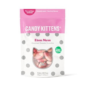 Wholesale Candy Kittens Eton Mess Strawberry-Cream Vegan Gummies, 140 grams / 4.9 ounces Pouches, Display Case of 7 4.9 OZ- Bulk