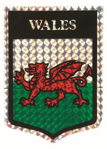 Wholesale Sticker- Welsh Shield Metallic Vinyl x 12- Bulk