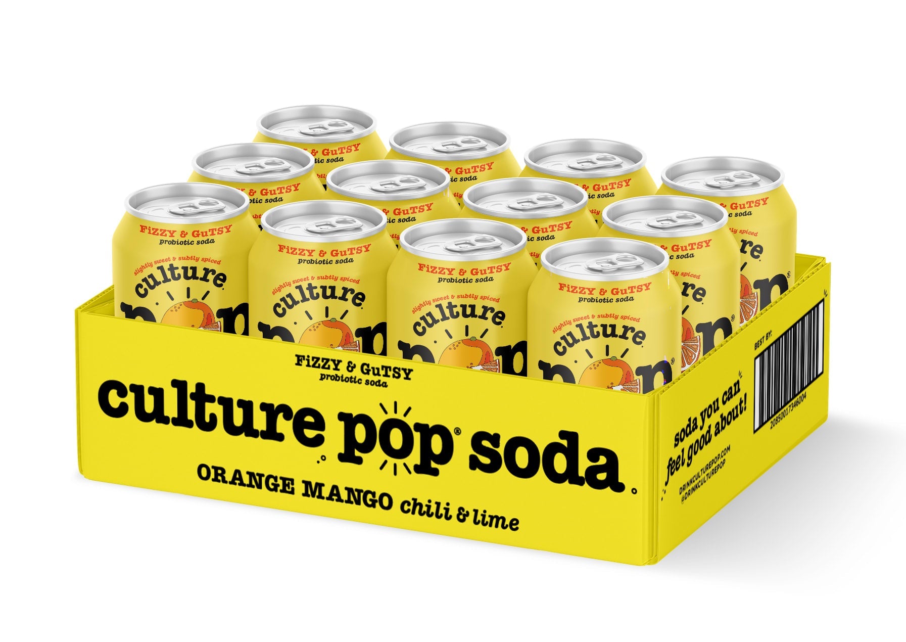 Wholesale Culture Pop 12/12 Oz Orange Mango-12 Ct Case Bulk