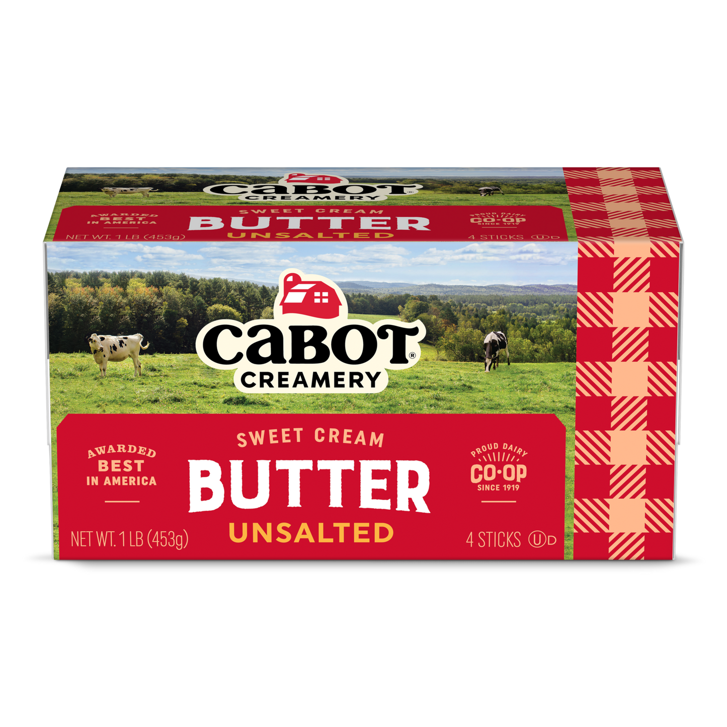 Wholesale Cabot Unsalted Butter Quarters 1 LB- Bulk