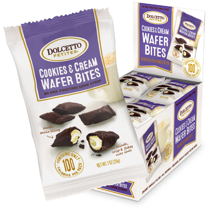 Wholesale Dolcetto Cookies & Cream Wafer Bites  Single Serve Bag Bulk