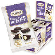 Wholesale Dolcetto Cookies & Cream Wafer Bites POP Display 0.7 oz Bag- Bulk