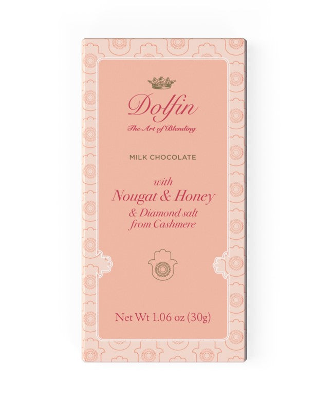 Dolfin Milk Chocolate With Nougat & Honey Diamond Salt 1.05 Oz.