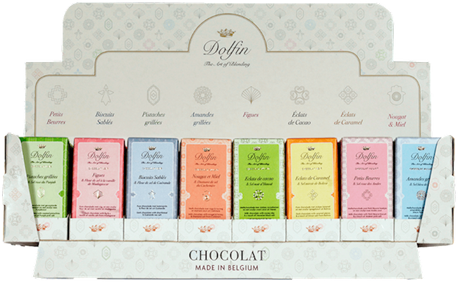 Dolfin Sweet and Salted Chocolate Bar Collection: Mixed Display of 8 Delicious Varieties 1.05 OZ
