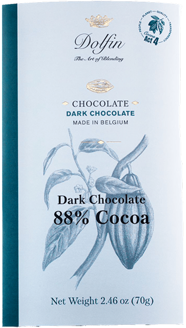 Dolfin 70 Gr Extra Dark Bar (88% Cocoa) 2.5 Oz