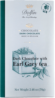 Dolfin 70 gram Dark Chocolate Bar with Earl Grey Tea (60% Cacao) 2.5 OZ