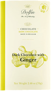 Wholesale Dolfin 70 gr Dark w/fresh ginger(60% cocoa) 2.5 oz- Bulk