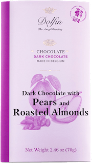 Wholesale Dolfin 70 Gram Dark Chocolate Bar with Pear and Roasted Almonds 2.5 OZ- Bulk