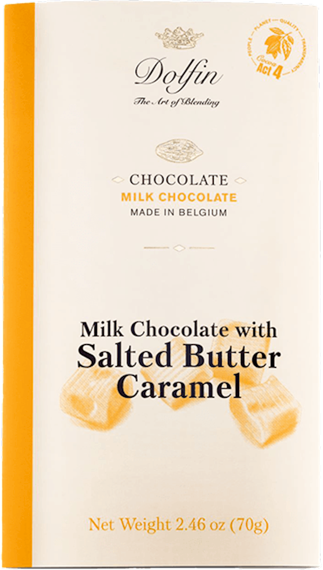 Dolfin 70 Gr Milk Bar With Caramel And Salted Butter 2.5 Oz