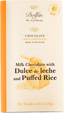 Wholesale Dolfin 70 Gr Milk Chocolate Bar With Dulce De Leche & Crispy Rice 2.5 Oz- Bulk
