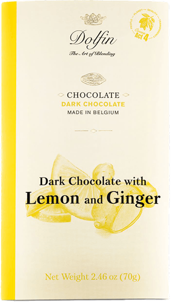 Wholesale Dolfin 70 Gr Dark Bar With Lemon and Ginger 2.5 Oz-15 Ct Case Bulk