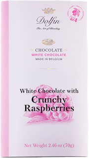 Wholesale Dolfin 70 gr White Choc. Bar w/ Raspberries 2.5 oz- Bulk