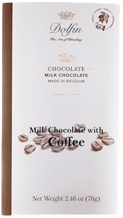Dolfin 70 gram Milk Chocolate Bar with Coffee 2.5 OZ