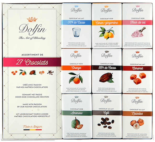 Wholesale Dolfin Clear Gift Box With 27 Asst. 0.35 Oz Bar 9.5 Oz- Bulk