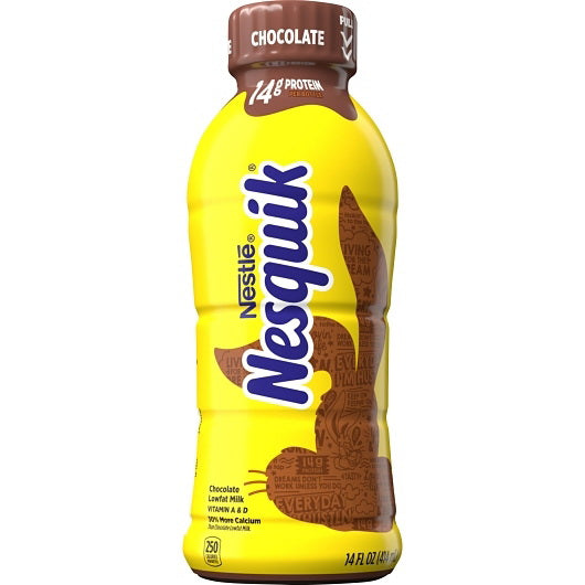 Nesquik Low Fat Milk Chocolate 1% Shelf Stable Ready-To-Use 14 Fl Oz Bottle