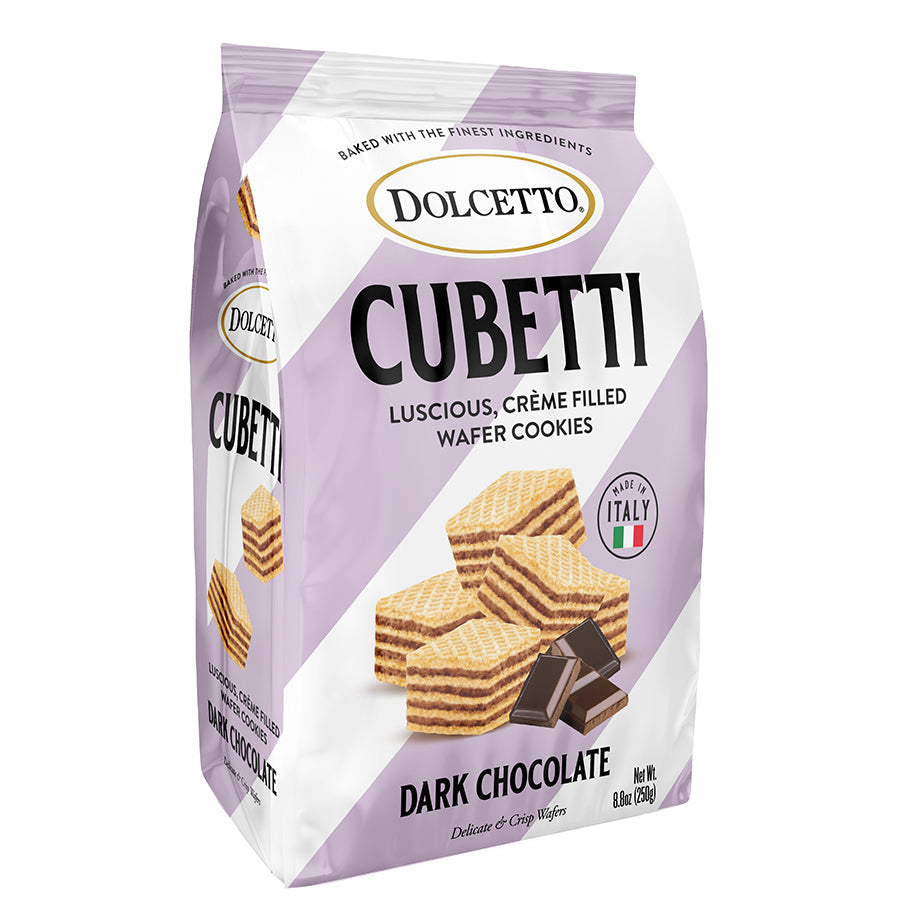 Wholesale Dolcetto Dark Chocolate Cubetti Wafer Cookies Bag 8.8 oz Bag- Bulk